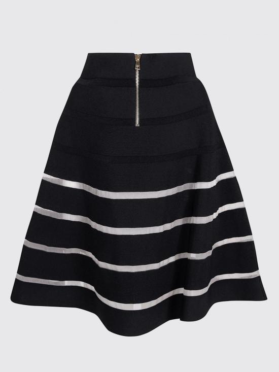 26SS 발망 미디 스커트 GF0LD545KJ75 0PA Black - BALMAIN