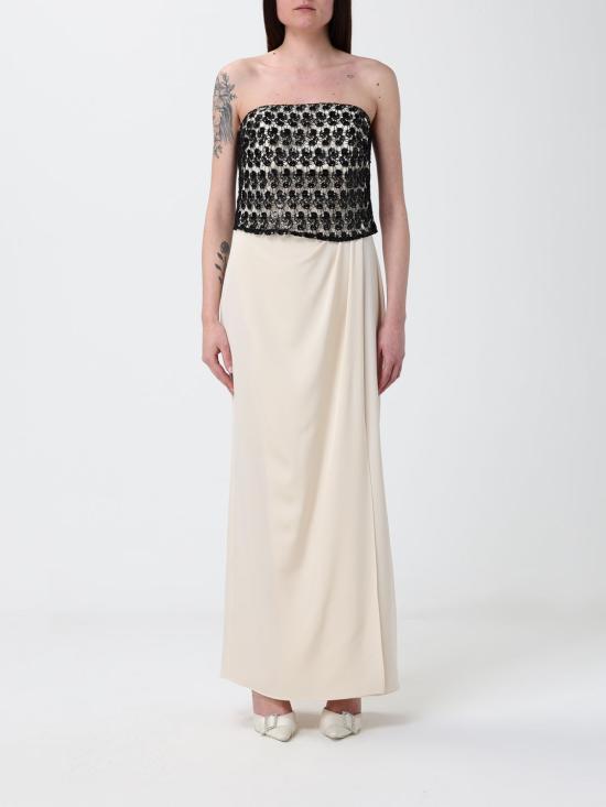 26SS H 꾸뛰르 롱 원피스 HV37824647 VANIGLIA Gold