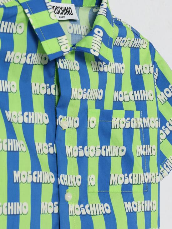 26SS [키즈] 모스키노 셔츠 MUC01MLLB59 83676 Green - MOSCHINO