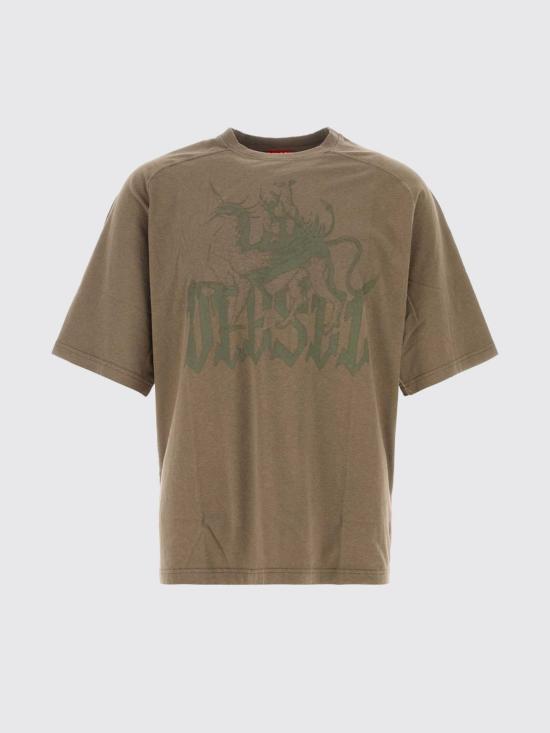 26SS 디젤 T-JUSSI 코튼 햄프 티셔츠 A229980WECP 7ETA Beige - DIESEL