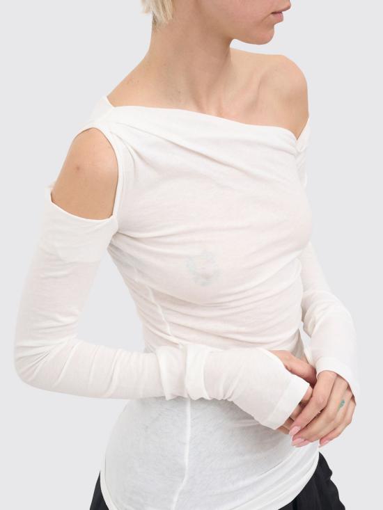 26SS 이자벨베네나토 긴팔 티셔츠 DJ21S26 White - ISABEL BENENATO