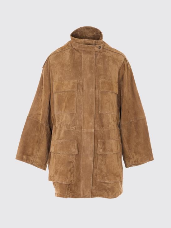 26SS 브루넬로 쿠치넬리 스웨이드 트윌 사파리 재킷 MPCAI7853 C9267 Brown - BRUNELLO CUCINELLI