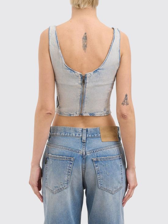 26SS 하이쿠레 민소매 티셔츠 HEW06101DF188 L0933 Gnawed Blue - HAIKURE