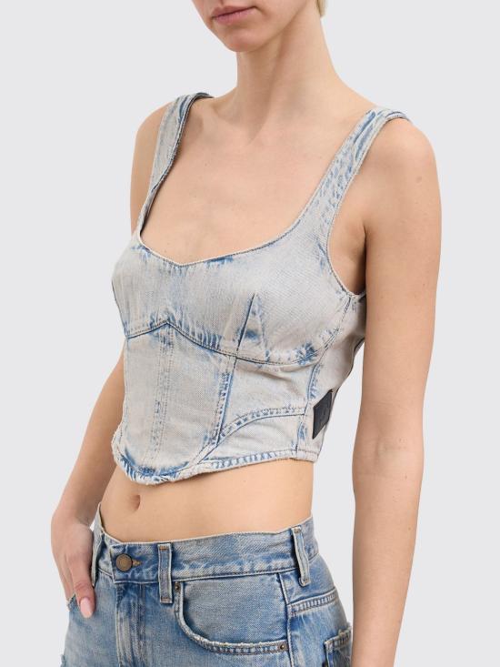 26SS 하이쿠레 민소매 티셔츠 HEW06101DF188 L0933 Gnawed Blue - HAIKURE