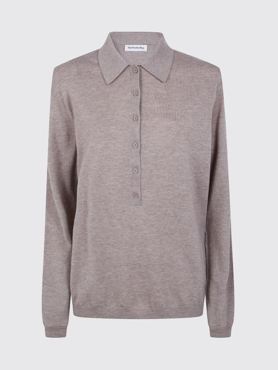 26SS 더프랭키샵 폴로 티셔츠 POFS21841239 TAUPE MELANGE Brown - THE FRANKIE SHOP