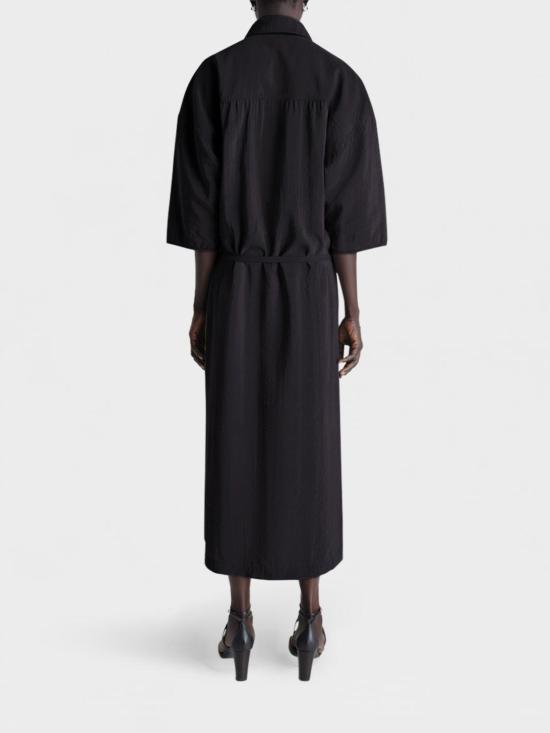 26SS 르메르 비대칭 셔츠 드레스 드라이 실크 DR1162LF1308 BK999 Black - LEMAIRE