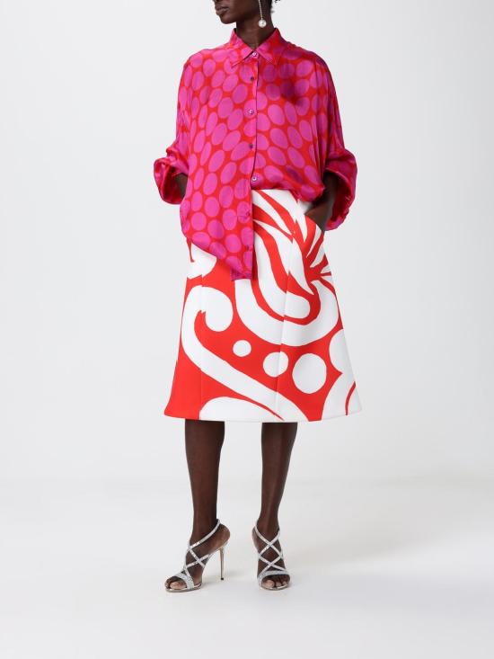 26SS 드리스 반 노튼 미디 스커트 0108953097 352 Red - DRIES VAN NOTEN