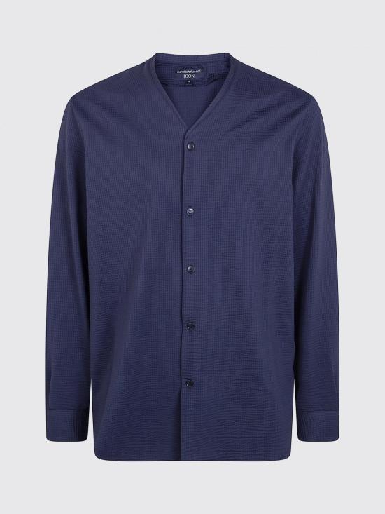 26SS 엠포리오 아르마니 긴팔 셔츠 EM005464AF22051 U8139 Blue 1 - EMPORIO ARMANI