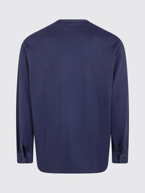 26SS 엠포리오 아르마니 긴팔 셔츠 EM005464AF22051 U8139 Blue 1 - EMPORIO ARMANI