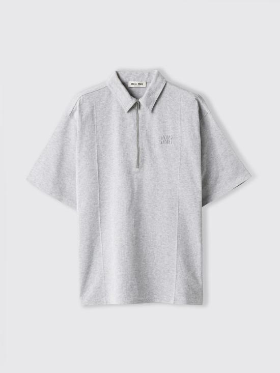 26SS 미우미우 폴로 티셔츠 MML05KSOOO19PM F0K44 Grey