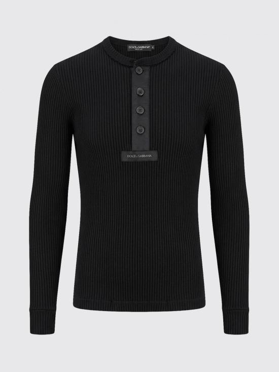 26SS 돌체앤가바나 긴팔 티셔츠 G8TF3THU7WR N0000 Black - DOLCE & GABBANA