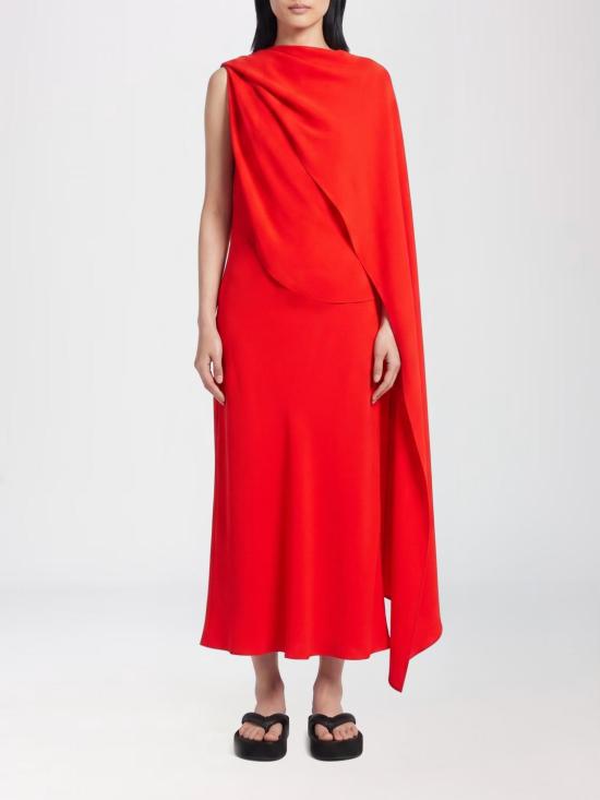 26SS 발렌시아가 롱 원피스 872272TUT55 3941 Red