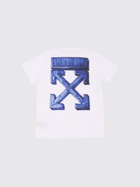 26SS [키즈] 오프화이트 티셔츠 OBAA002S26JER005 100 White - OFF WHITE