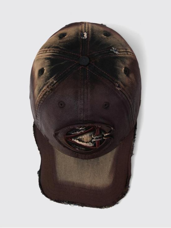 26SS 캠퍼 모자 AS00010 004 DISTORTED WASHED SPRAYED CAP 0 Burgundy - CAMPER