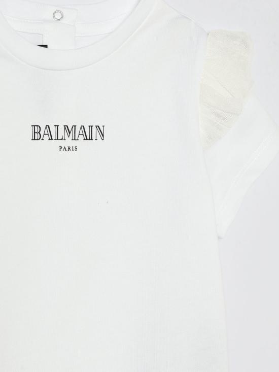 26SS [키즈] 발망 티셔츠 BY8041Z3672 100NE White - BALMAIN