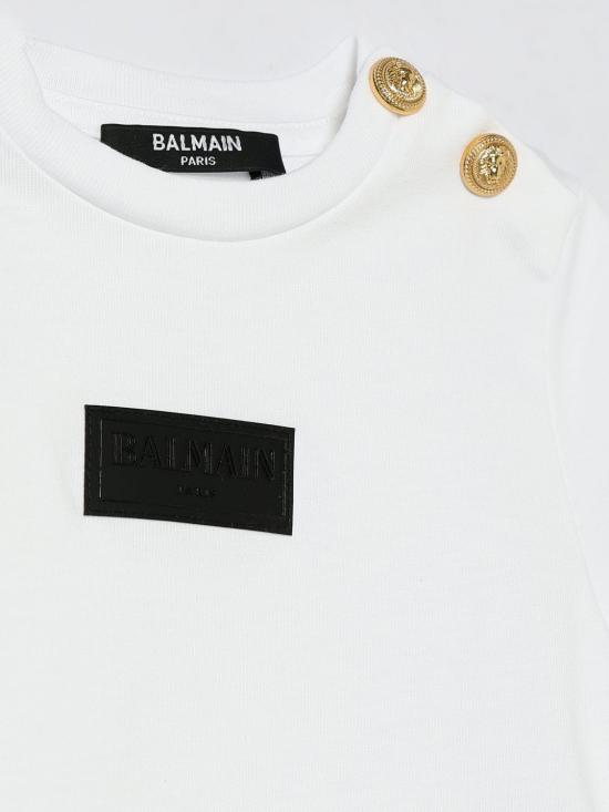 26SS [키즈] 발망 티셔츠 BY8581Z3672 100 White - BALMAIN