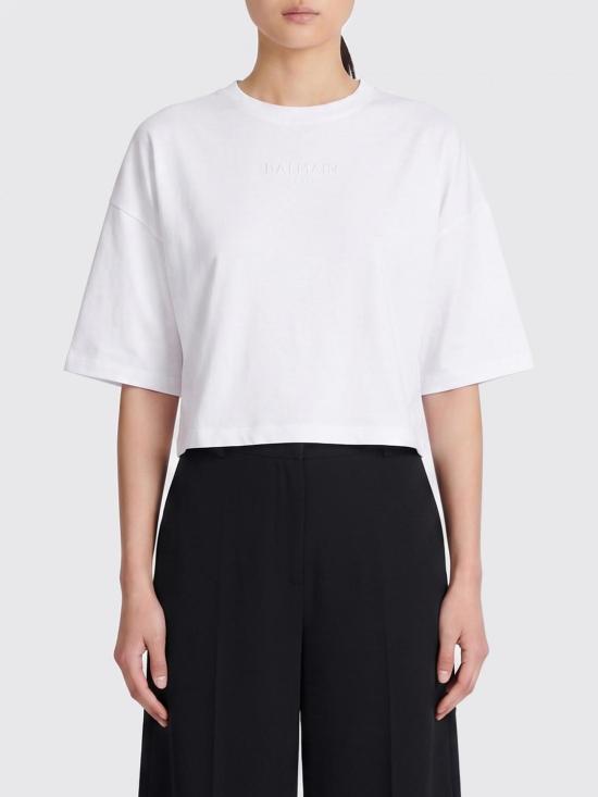 26SS 발망 반팔 티셔츠 GF0EE145BD10 GDI White