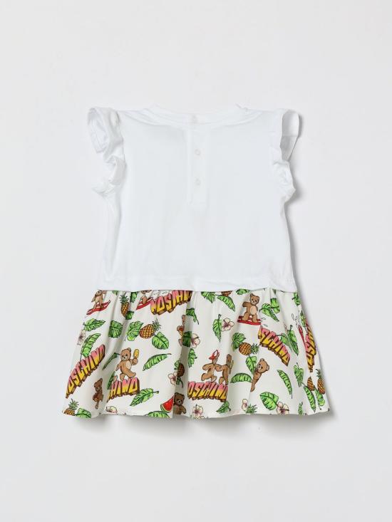 26SS [키즈] 모스키노 점프수트 MDV0D7LBA10 10101 White - MOSCHINO