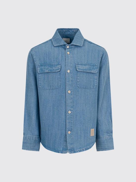 26SS [키즈] 일레븐티 셔츠 EY5P00Z3678 608 Gnawed Blue