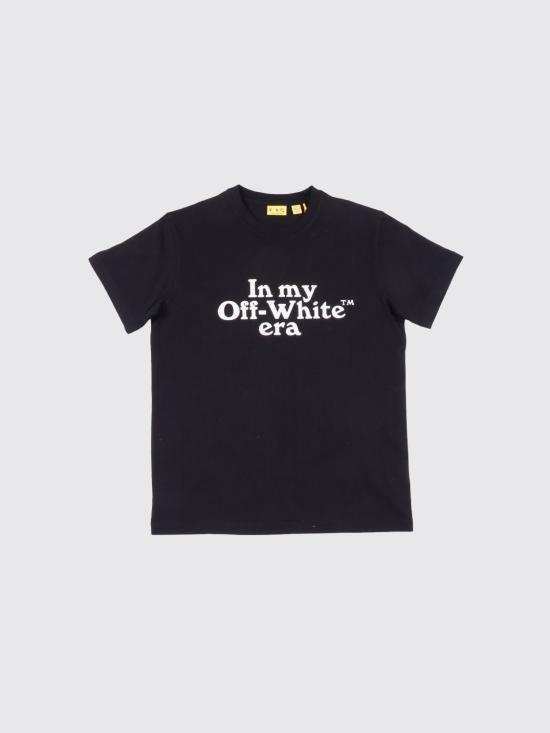 26SS [키즈] 오프화이트 티셔츠 OBAA002S26JER007 001 Black