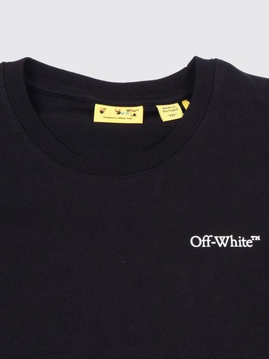 26SS [키즈] 오프화이트 티셔츠 OBAA002S26JER009 001 Black - OFF WHITE