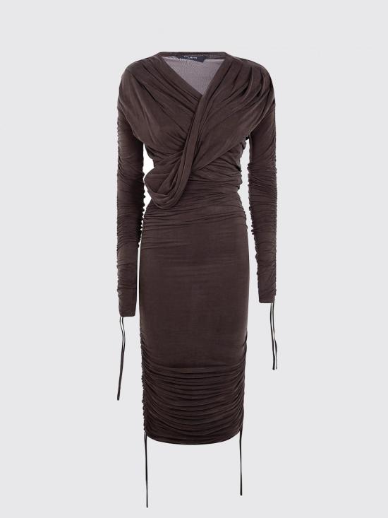 26SS 발망 롱 원피스 GF0R9424JJ77 8DV Brown - BALMAIN