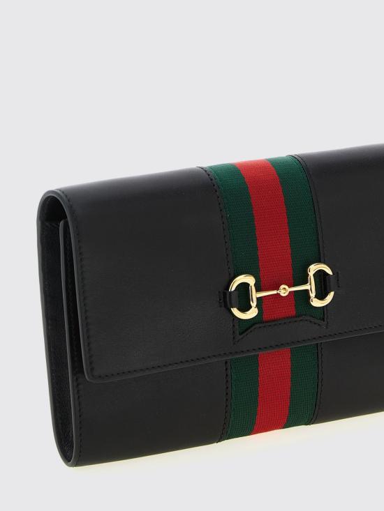 26SS 구찌 홀스빗 웹 스트랩 지갑 867120AAGOQ 1057 Black - GUCCI