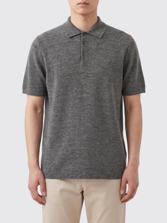26SS 브루넬로 쿠치넬리 린넨 코튼 니트 폴로 셔츠 M2L00315 C2960 Grey