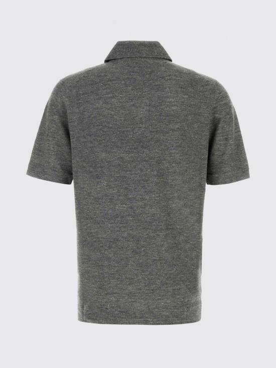 26SS 브루넬로 쿠치넬리 린넨 코튼 니트 폴로 셔츠 M2L00315 C2960 Grey - BRUNELLO CUCINELLI