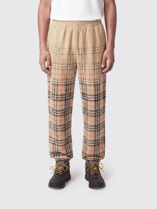 26SS 버버리 그라디언트 체크 코튼 조깅 팬츠 8119036 Beige