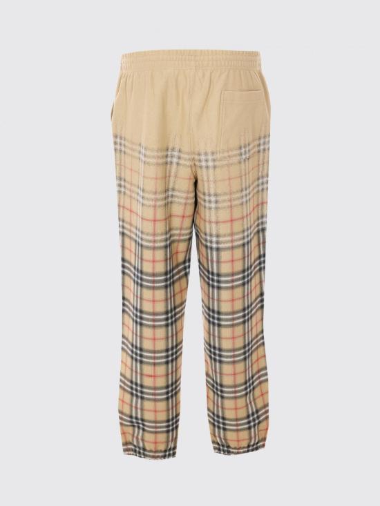 26SS 버버리 그라디언트 체크 코튼 조깅 팬츠 8119036 Beige - BURBERRY