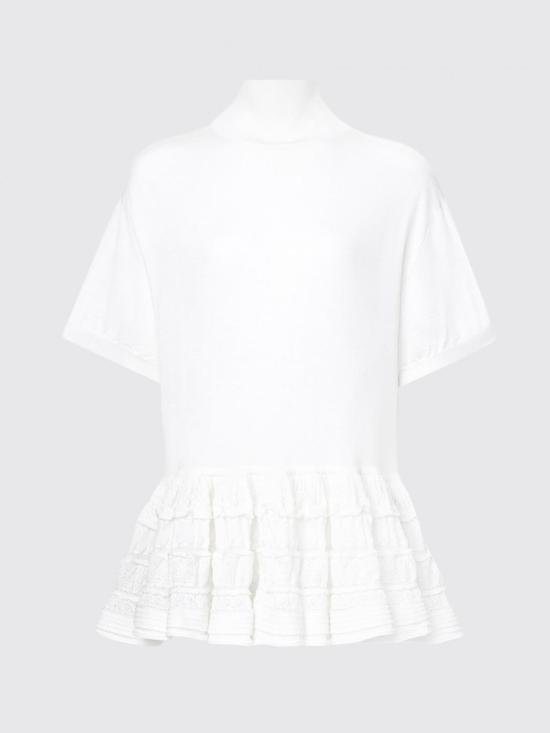 26SS 알라이아 반팔 티셔츠 AA9H1393K164C 000 White - ALAIA