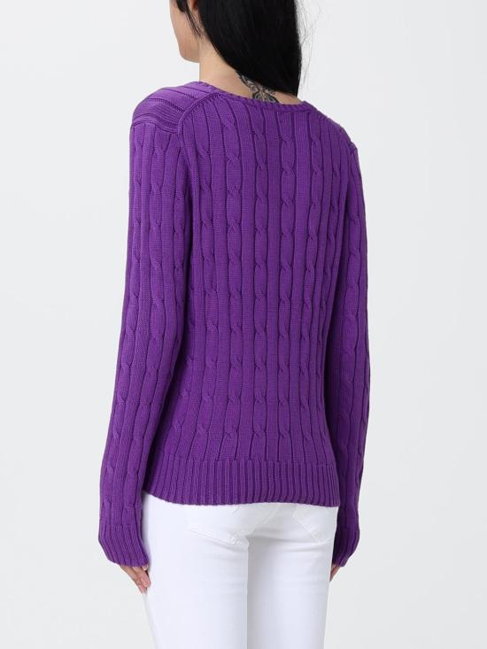 26SS 폴로 랄프로렌 포니로고 피마 코튼 케이블 니트 V넥 스웨터 211971870 502 Fuchsia - POLO RALPH LAUREN