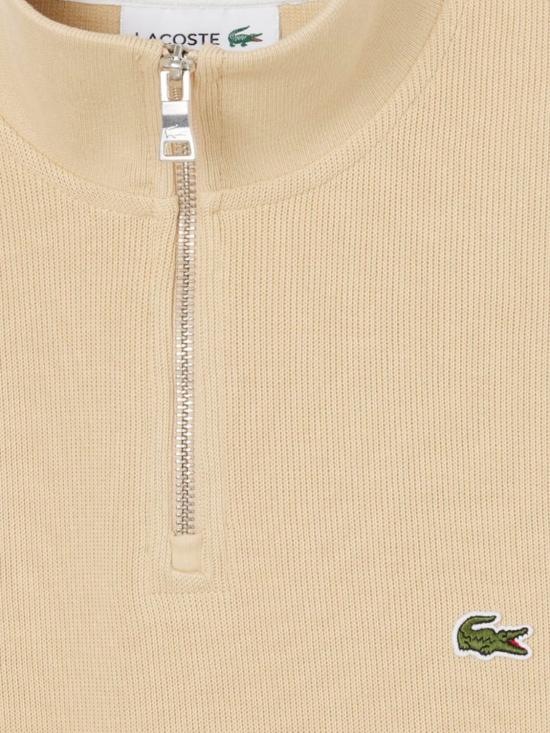 26SS 라코스테 라코스테 하프 집 코튼 스웨트셔츠 SH1927 8XF Beige - LACOSTE