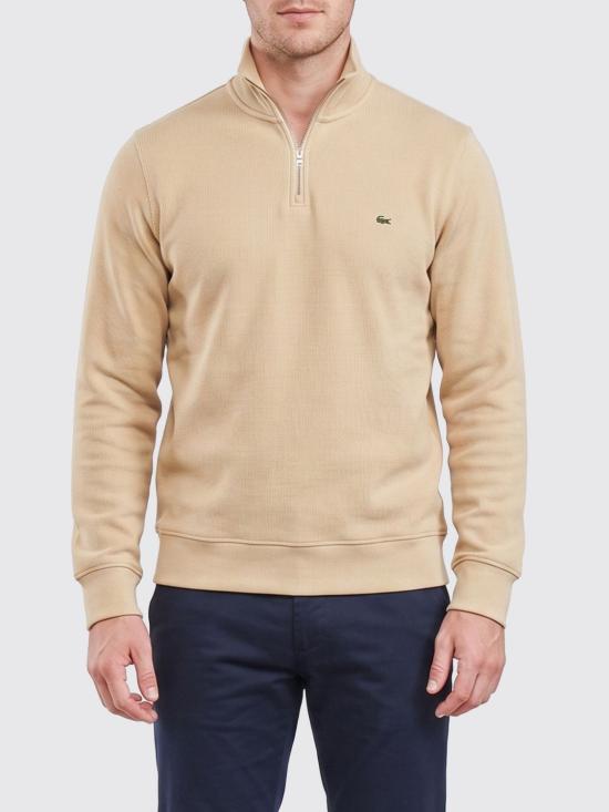 26SS 라코스테 라코스테 하프 집 코튼 스웨트셔츠 SH1927 8XF Beige