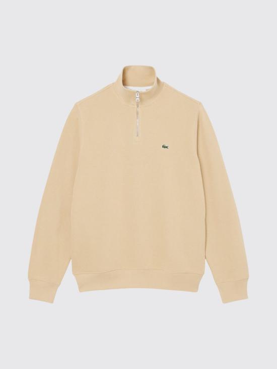 26SS 라코스테 라코스테 하프 집 코튼 스웨트셔츠 SH1927 8XF Beige - LACOSTE