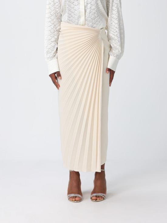 26SS 로베르토 카발리 롱 스커트 WWT300KU0210 9088 White