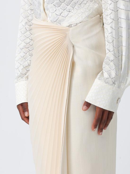 26SS 로베르토 카발리 롱 스커트 WWT300KU0210 9088 White - ROBERTO CAVALLI