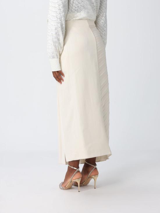 26SS 로베르토 카발리 롱 스커트 WWT300KU0210 9088 White - ROBERTO CAVALLI