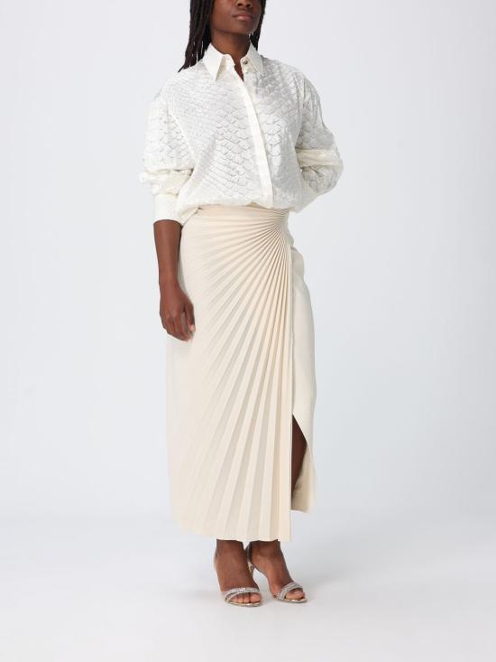 26SS 로베르토 카발리 롱 스커트 WWT300KU0210 9088 White - ROBERTO CAVALLI