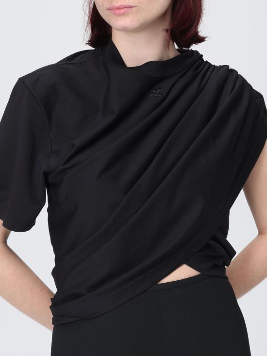 26SS 쿠레쥬 반팔 티셔츠 226JTS241JS0290 9999 Black - COURREGES