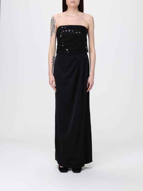 26SS H 꾸뛰르 롱 원피스 HV37824647 NERO Black