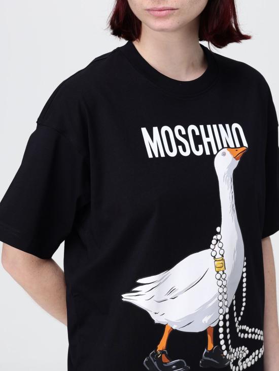 26SS 모스키노 반팔 티셔츠 07030541 1555 Black - MOSCHINO