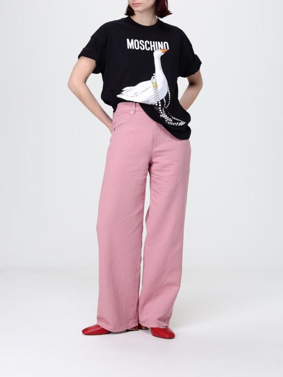 26SS 모스키노 반팔 티셔츠 07030541 1555 Black - MOSCHINO