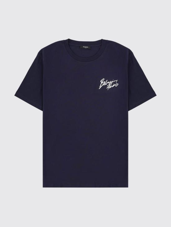 26SS 발망 반팔 티셔츠 GH1EG000BD40 SIV Blue - BALMAIN