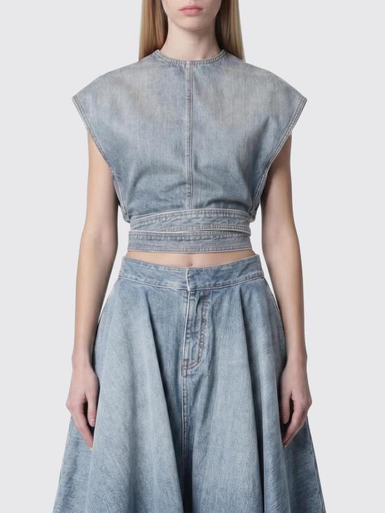 26SS 알라이아 반팔 티셔츠 AA9H1482D026C A56 Blue