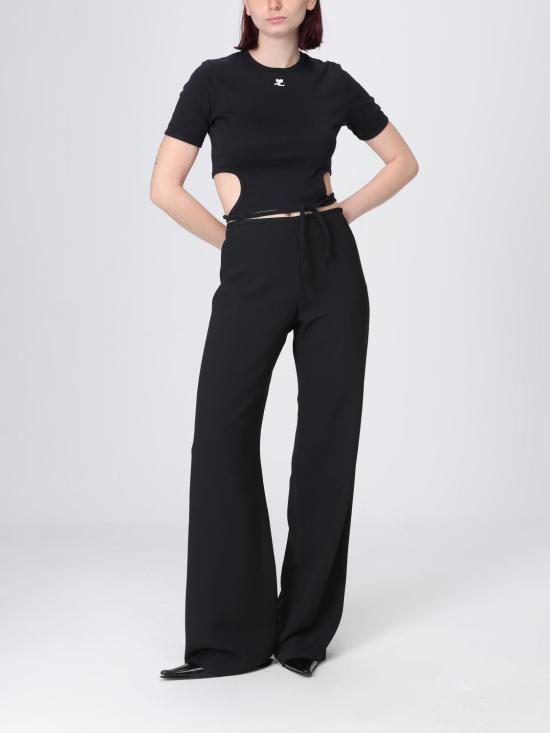 26SS 쿠레쥬 반팔 티셔츠 226JTS256JS0203 9999 Black - COURREGES