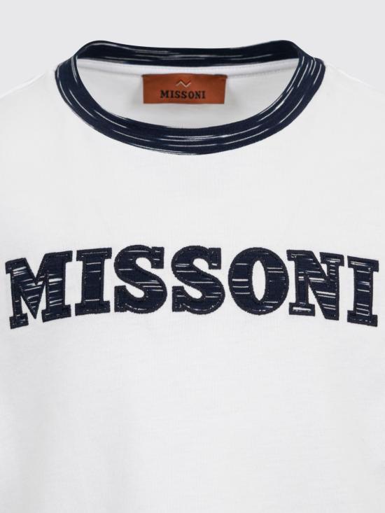 26SS [키즈] 미소니 티셔츠 MY8Q21Z3672 100BL White - MISSONI