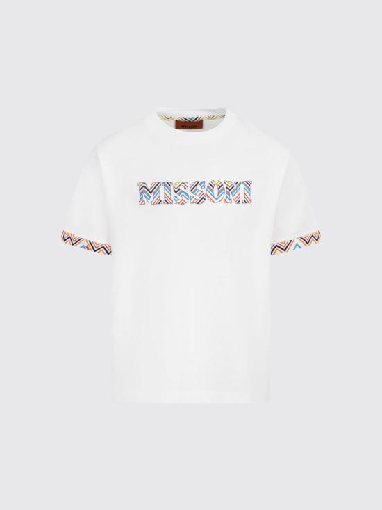 26SS [키즈] 미소니 티셔츠 MY8P11Z3672 100MC White