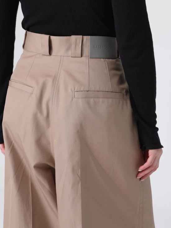 26SS 발렌시아가 하이웨스트 플리츠 팬츠 872311TKP07 9577 Beige - BALENCIAGA